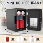 Citybee Nevera Pequeña Portátil 6L, Mini Nevera para Habitación 230V/12V, Nevera Cosmética Silenciosa para El Cuidado De La Piel Nevera Pequeña para Coche, Camping, Oficina (Negro)