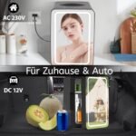 Citybee Nevera Pequeña Portátil 6L, Mini Nevera para Habitación 230V/12V, Nevera Cosmética Silenciosa para El Cuidado De La Piel Nevera Pequeña para Coche, Camping, Oficina (Negro)