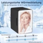 Citybee Nevera Pequeña Portátil 6L, Mini Nevera para Habitación 230V/12V, Nevera Cosmética Silenciosa para El Cuidado De La Piel Nevera Pequeña para Coche, Camping, Oficina (Negro)