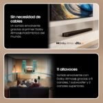 Barra de sonido Samsung 2024 HW-Q800D/ZF – Dolby Atmos Wireless, Q-Symphony, 5.1.2 canales, compatible con SpaceFit Sound Pro y asistente de voz
