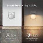 Luz nocturna para niños, (2 piezas) Luz nocturna con sensor de movimiento enchufable, 3 modos de temperatura de color y atenuación continua, luz LED blanca cálida para baño/pasillo/armario