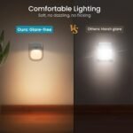 Luz nocturna para niños, (2 piezas) Luz nocturna con sensor de movimiento enchufable, 3 modos de temperatura de color y atenuación continua, luz LED blanca cálida para baño/pasillo/armario