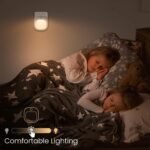 Luz nocturna para niños, (2 piezas) Luz nocturna con sensor de movimiento enchufable, 3 modos de temperatura de color y atenuación continua, luz LED blanca cálida para baño/pasillo/armario