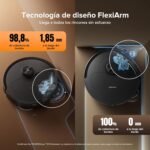 roborock Qrevo Master Set Robot Aspirador 10000 Pa, Cepillo DuoRoller, FlexiArm Design™, HyperForce®, Base Multifunción 3.0, Agua Caliente hasta 60°C, Más 2 Paños de Limpieza, Negro