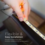 V-TAC Tira LED 5 Metros 8W SMD 3528 – Blanco Neutro 4000K – Interior con Cinta Adhesiva y Flexible para Habitación – Alimentación 12V