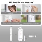 TechRise Sensor de alarma de puerta, alarma inalámbrica de 3 configuraciones de volumen con timbre para instalación rápida para hogar/hotel/apartamento/garaje (3 piezas)