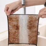 Paños de alambre multiusos para lavar platos, húmedo y seco, paquete de 10 paños de alambre grueso, doble capa, reutilizable, fuerte paño de limpieza de microfibra, trapo para el polvo