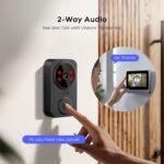 PGST Timbre de Video inalámbrico con Pantalla IPS de 4.3″ Timbre inalámbrico con cámara 1080P para intercomunicador de comunicación Dual Familiar No Requiere WiFi