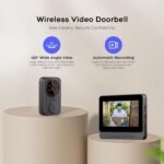 PGST Timbre de Video inalámbrico con Pantalla IPS de 4.3″ Timbre inalámbrico con cámara 1080P para intercomunicador de comunicación Dual Familiar No Requiere WiFi