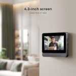 PGST Timbre de Video inalámbrico con Pantalla IPS de 4.3″ Timbre inalámbrico con cámara 1080P para intercomunicador de comunicación Dual Familiar No Requiere WiFi