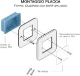 Placas de Caja 503, Placas de Termostato Compatibles con Termostato WiFi Tado Sonoff, Adaptador de Caja Placa 503 a 502 y Tornillos 12cm × 12cm (1)