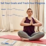 Vitafit Báscula de Baño Digital 250 kg, Báscula Inteligente Bluetooth con App, Báscula Electrónica Monitores con Peso e IMC, Vidrio Templado de 8 mm con Plataforma Extra Ancha, Plata