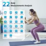 Báscula de grasa corporal Báscula de baño digital Báscula de peso corporal con pantalla grande, báscula inteligente Bluetooth con 22 medidas