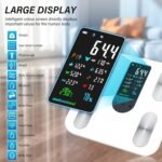 Báscula de grasa corporal Báscula de baño digital Báscula de peso corporal con pantalla grande, báscula inteligente Bluetooth con 22 medidas