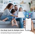 Báscula de grasa corporal Báscula de baño digital Báscula de peso corporal con pantalla grande, báscula inteligente Bluetooth con 22 medidas