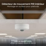 LUCECO LGIP20CSW-01 – Detector de Presencia pir Blanco para Montaje en Superficie en Techo – 360º – pir/Lux – Blanco