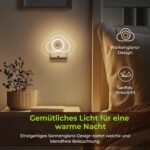 AUVON Nubes Luz Nocturna Infantil con Sensor de Movimiento, Pack de 2 Luz LED Cálida con 1-50 Lúmenes, Brillo Ajustable para Bebés, Dormitorios Infantiles, Baños, Cocinas, Escaleras