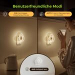 AUVON Nubes Luz Nocturna Infantil con Sensor de Movimiento, Pack de 2 Luz LED Cálida con 1-50 Lúmenes, Brillo Ajustable para Bebés, Dormitorios Infantiles, Baños, Cocinas, Escaleras