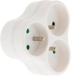 Zenitech – Triplite Triangular 3x16A – Regleta de Seguridad Infantil 2P+T – Polipropileno, Diseño Duradero – Ideal para conexiones eléctricas domésticas – Certificado NF – Blanco