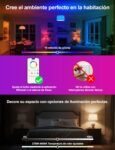 Bombilla inteligente iLC Alexa LED de 12 W, compatible con Alexa (se necesitan dispositivos Echo), E27 2700K-6000K CCT + colores RGB (paquete de 4)