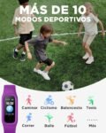BIGGERFIVE Vigor 2 L Reloj Fitness para Niños y Niñas de 5 a 15 Años, Seguimiento de Actividad, Pulsómetro y Sueño, IP68 Resistente al Agua, Podómetro, Contador de Calorías, Morado