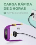 BIGGERFIVE Vigor 2 L Reloj Fitness para Niños y Niñas de 5 a 15 Años, Seguimiento de Actividad, Pulsómetro y Sueño, IP68 Resistente al Agua, Podómetro, Contador de Calorías, Morado