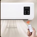 Calentadores eléctricos de pared para interiores de 1500 W con toallero y ventilador de aire caliente con temporizador remoto para dormitorio, baño y oficina.