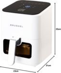 Grunkel – Freidora de aire – Airfryer – EASY FRYER 4L y 1200W con Panel de control digital Temporizador multifunción 60 minutos 7 programas de cocción para freír sin aceite (Blanco)