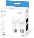 Garza ® Smarthome Bombillas LED Smart Standard E27 Wifi, Luz Blanca Neutra Regulable con Cambio de Regulación, Programable, Compatible con Amazon Alexa y Google Home, F