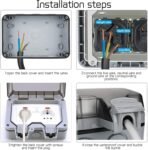 Enchufe exterior impermeable IP66, enchufe de pared, con cubierta protectora, con interruptor independiente y luz indicadora (doble)