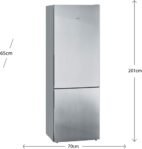 Siemens KG49EAICA iQ500 Frigorífico y congelador combinado, 201 x 70 cm, 302 L de refrigeración + 117 L de congelación, descongelación LowFrost, enfriamiento más rápido, gran capacidad