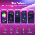 PSTAR Tiras LED Neón 5 Metros, Tira LED IP67 Impermeable para Exteriores con Control Remoto Aplicación Bluetooth para Habitación, Fiesta, Jardín