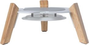 shinar Compatible con Homepod 1/2 Soporte de Mesa de Escritorio Accesorios Soporte de Madera Estable para Homepod 1/2 Gestión de Cables Integrada (Blanco)