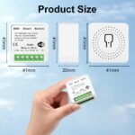 AXFEE Interruptor Inteligente WiFi, Interruptor WiFi Inteligente DIY de 2 Vías, Interruptor WiFi Inteligente Programable de 2,4 GHz, Compatible con Alexa y Google Home, 10A 2400W