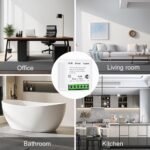 AXFEE Interruptor Inteligente WiFi, Interruptor WiFi Inteligente DIY de 2 Vías, Interruptor WiFi Inteligente Programable de 2,4 GHz, Compatible con Alexa y Google Home, 10A 2400W