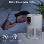 Purificador de Aire con Filtro HEPA 5 Etapas, Purificador de Aire Elimina el 99,97% de Polen, Caspa, Humo y Olores, Silencio 25dB Modo Suspensión, Temporizador, Luz, Bajo Consumo 12W