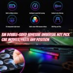 Luz LED de ambiente musical con luz de ritmo, activada por voz, luz de control de sonido, lámpara LED RGB, luz de control de sonido creativo (C)