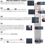 Control remoto de aprendizaje 6 botones Botones grandes Personas mayores Ancianos Control remoto de TV programable universal Compatible con dispositivos IR TV STB DVD HiFi (2 piezas)