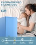 Upstreman Nevera con Congelador, Nevera Pequeña 91L Compacta – Mini Nevera, Eficiencia Energética E, Silencio, Ideal para Dormitorio, Oficina o Cocina BR321-Azul