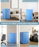 Upstreman Nevera con Congelador, Nevera Pequeña 91L Compacta – Mini Nevera, Eficiencia Energética E, Silencio, Ideal para Dormitorio, Oficina o Cocina BR321-Azul