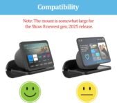 Cozycase Soporte de pared para Show 8 – Estantes flotantes para Google Nest Hub MAX y otros altavoces Bluetooth, ahorra espacio en el mostrador de la cocina del baño (negro)