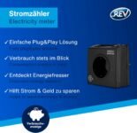 Medidor de electricidad REV EX – Otorgado por Stiftung Warentest con nota 1.7 – Mida su consumo de energía, medidor de electricidad, medidor de corriente, medidor de electricidad, negro
