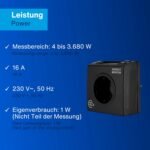 Medidor de electricidad REV EX – Otorgado por Stiftung Warentest con nota 1.7 – Mida su consumo de energía, medidor de electricidad, medidor de corriente, medidor de electricidad, negro