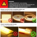 XUNATA Tira de LED mejorada de 2 m 220 V 2835 con interruptor, luces de 120 LED/m blanco frío, IP67 a prueba de agua, escalera de techo blanca, tira de luces LED para cocina