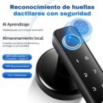 Cerradura inteligente con huella digital, cerradura electrónica 6 en 1, aplicación Tuya, tarjeta IC, NFC, huella digital, contraseña digital, llave mecánica