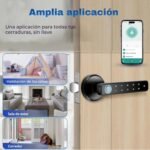 Cerradura inteligente con huella digital, cerradura electrónica 6 en 1, aplicación Tuya, tarjeta IC, NFC, huella digital, contraseña digital, llave mecánica