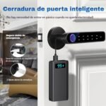 Cerradura inteligente con huella digital, cerradura electrónica 6 en 1, aplicación Tuya, tarjeta IC, NFC, huella digital, contraseña digital, llave mecánica