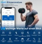 GE Báscula Grasa Corporal y Muscular, Báscula Digital Inteligente con Aplicación 14 Medidas Corporales IMC Bluetooth Báscula de Baño Precisa 180 kg Negro