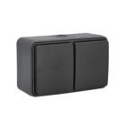 UNITEC AP/FR Aqua Toma de 2 vías Montaje en Superficie para Ambientes Húmedos IP54 Interior Exterior Antracita 1 Pieza