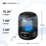Dreo Humidificador 3L para Bebé 26dB Silencioso con Sensor de Humedad, Niebla Fría Ultrasónica, Autonomía 30h, Boquilla 360°, Luz Ambiental, Difusor de Aceites Esenciales, Negro